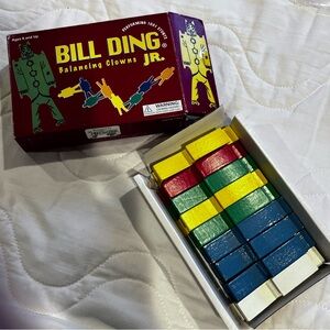 Bill Ding Jr Balancing Clowns Set #2 good condition with box wood figures stack